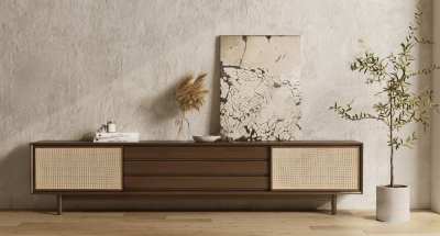 侘寂风电视柜3D模型下载